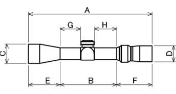 Размеры оптического прицела March Tactical 1-10х24 с прицельной маркой MTR-2